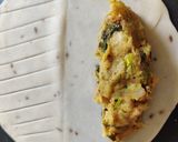 A picture of step 3 of Pinwheel samosa.