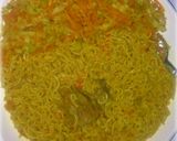A picture of step 3 of Noodles with spring roll filling.