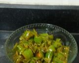 A picture of step 3 of Green chilli fry.