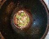 A picture of step 2 of Beans Poriyal stir fry.