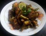 A picture of step 4 of Arbi/chamadumpaloo fry curry.