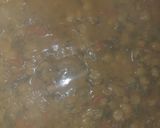 A picture of step 4 of Daal chana palk with roti.
