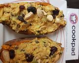 A picture of step 7 of My Chic pea, and black bean Stuffed Sweet Potato. 😁.