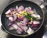 A picture of step 1 of Methi matar malai.