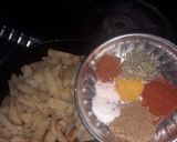 A picture of step 1 of Veg frankie rolls.