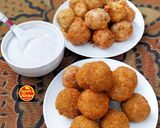 A picture of step 5 of Ghanian Yam balls.