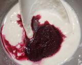 A picture of step 3 of Red Velvet Dhokla with Pink Chutney.