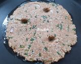 A picture of step 4 of Bhajani Thalipeeth.