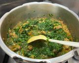 A picture of step 1 of Palak gosh.