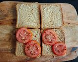 A picture of step 1 of Cheese and Tomato Grilled Sandwich.