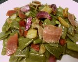 Foto del paso 3 de la receta Judías verdes al ajillo con jamón serrano
