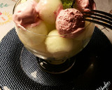 Foto del paso 4 de la receta: Copa de bolas de melón, con helado de café y gel de menta