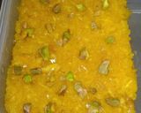 A picture of step 8 of Mango flavour coconut burfi.