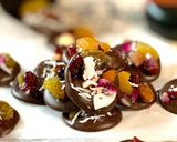 A picture of step 3 of 《Five-Star Afternoon Tea Treats at Home》- Francis's Home Health Management Station- Stop 43- Sweet Borderless Chocolate Coins. Rose Pistachio White Chocolate and Earl Grey Nut Dark Chocolate Flavors (Thanksgiving Edition).