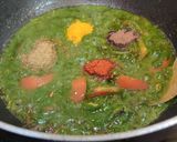 A picture of step 7 of SPINACH RICE with PEAS..