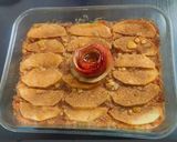 A picture of step 9 of Kunafa Arabic sweet.