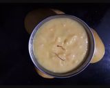 A picture of step 3 of Mango firni with ground rice.
