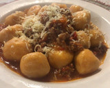 Foto del paso 8 de la receta: Ñoquis de batata rellenos con muzzarella y salsa bolognesa