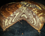 A picture of step 5 of Zebra cake.