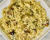 A picture of step 8 of Green Masala Pulao.