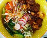 Gemüse - Reis - Bowl mit karamellisiertem Schweinebraten Rezeptschritt 9 Foto