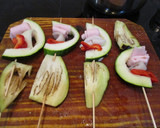 Foto del paso 1 de la receta: Brochetas de calabacín y berenjena