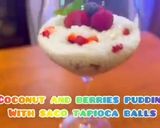 A picture of step 7 of Coconut and berries pudding with sago tapioca balls.