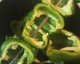 A picture of step 1 of Freezing Fire Roasted Green Bell Peppers.