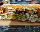 A picture of step 4 of Tandoori Veg subwich.