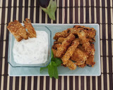 Foto del paso 2 de la receta: Bastones de berenjena, corn flakes y salsa tsatsiki de yogurt