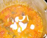 A picture of step 6 of Danwake with hot liver sauce.