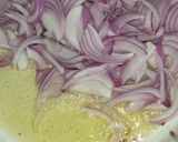 A picture of step 7 of Bhindi Gosht (okra).