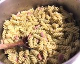 Une image de l'étape 5 de Fusillis aux lardons et pesto maison à l ail des ours,parmesan,basilic et pignons.