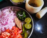 A picture of step 1 of Chickpea dum biryani.