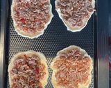 A picture of step 5 of Lebanese homemade meat pies/ Lahm bi Ajeen or Sfiha.