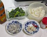 麻油菠菜蝦仁蛋炒飯的食譜步驟1照片