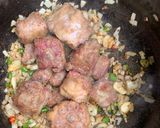 A picture of step 3 of Oxtail Potjie.