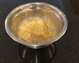 A picture of step 4 of Mega Caramel N&M Chovolate Chunk Cookies.