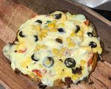 A picture of step 4 of Leftover Roti Tawa Pizza 🍕.