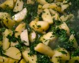 A picture of step 3 of Aloo methi.
