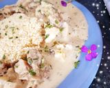 Une image de l'étape 4 de Champignons stroganof poulet et semoule 😋.