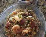 Hình bước làm 2 của món Cơm chiên sausage