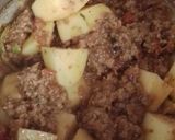 A picture of step 7 of Aloo Qeema.