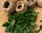 Dinner for 2 date night Grilled steak, wt (grilled banana)stuffed spinach mushrooms and fries recipe step 2 photo