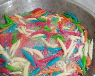 Telur Gabus / cendol keju manis - Step 3