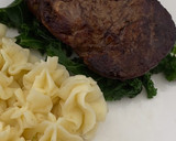 A picture of step 5 of Filet Mignon With Creamy Mashed Potato And kale, Served With A Peppercorn Sauce.