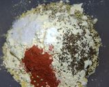 A picture of step 1 of Aloo palak pakoray.