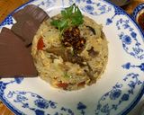 รูปขั้นตอนการทำที่ 3 ของ ข้าวผัดเป็ดตุ๋นเห็ดหอม