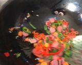 A picture of step 2 of Veggie sausage mix noodles.