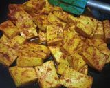 A picture of step 1 of Schezwan Paneer.